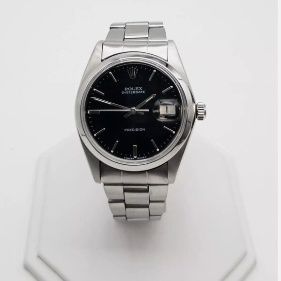 Sale! Rolex Black Dial Men's Oyster Watch - Picture 1 of 6